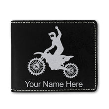 Load image into Gallery viewer, Faux Leather Bi-Fold Wallet, Motocross, Personalized Engraving Included
