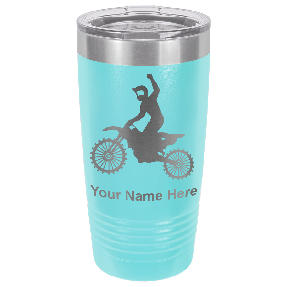 20oz Vacuum Insulated Tumbler Mug, Motocross, Personalized Engraving Included