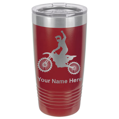20oz Vacuum Insulated Tumbler Mug, Motocross, Personalized Engraving Included