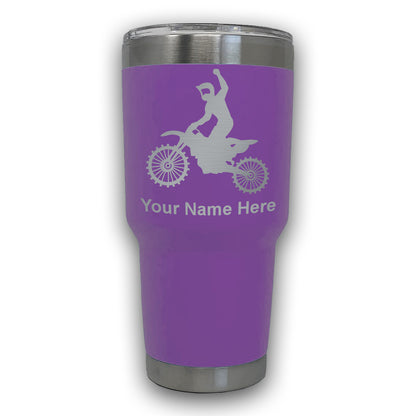 LaserGram 30oz Tumbler Mug, Motocross, Personalized Engraving Included