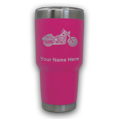 LaserGram 30oz Tumbler Mug, Motorcycle, Personalized Engraving Included