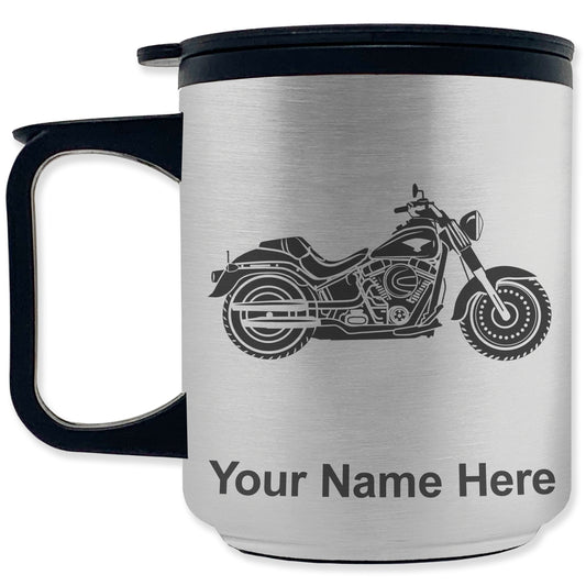 Coffee Travel Mug, Motorcycle, Personalized Engraving Included
