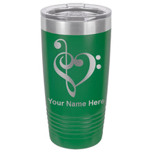 Load image into Gallery viewer, 20oz Vacuum Insulated Tumbler Mug, Music Heart, Personalized Engraving Included
