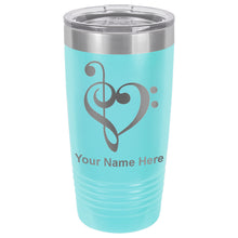 Load image into Gallery viewer, 20oz Vacuum Insulated Tumbler Mug, Music Heart, Personalized Engraving Included
