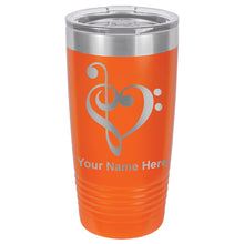Load image into Gallery viewer, 20oz Vacuum Insulated Tumbler Mug, Music Heart, Personalized Engraving Included
