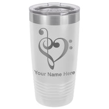Load image into Gallery viewer, 20oz Vacuum Insulated Tumbler Mug, Music Heart, Personalized Engraving Included
