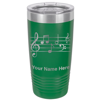 20oz Vacuum Insulated Tumbler Mug, Music Staff, Personalized Engraving Included