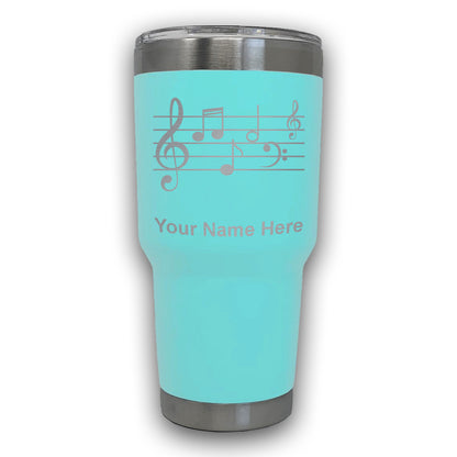 LaserGram 30oz Tumbler Mug, Music Staff, Personalized Engraving Included