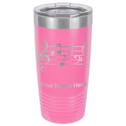 20oz Vacuum Insulated Tumbler Mug, Music Staff, Personalized Engraving Included