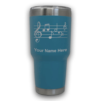 LaserGram 30oz Tumbler Mug, Music Staff, Personalized Engraving Included