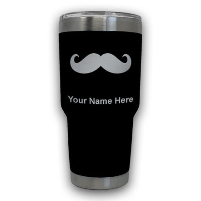 LaserGram 30oz Tumbler Mug, Mustache, Personalized Engraving Included