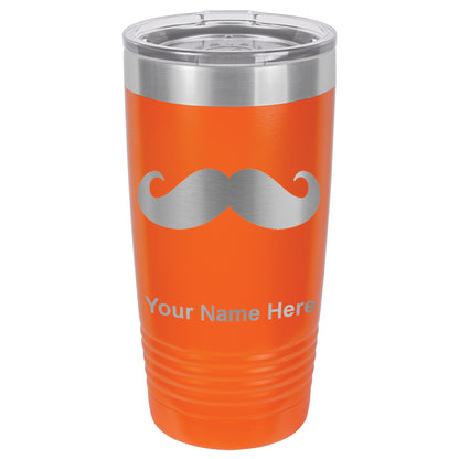 20oz Vacuum Insulated Tumbler Mug, Mustache, Personalized Engraving Included