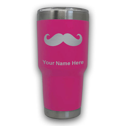 LaserGram 30oz Tumbler Mug, Mustache, Personalized Engraving Included