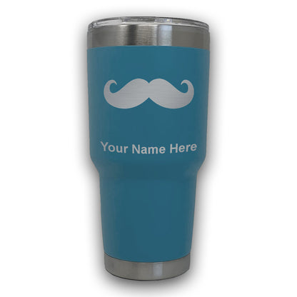 LaserGram 30oz Tumbler Mug, Mustache, Personalized Engraving Included