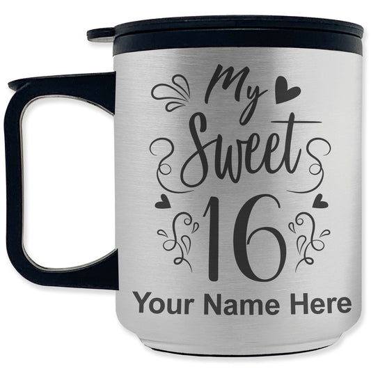 Coffee Travel Mug, My Sweet 16, Personalized Engraving Included