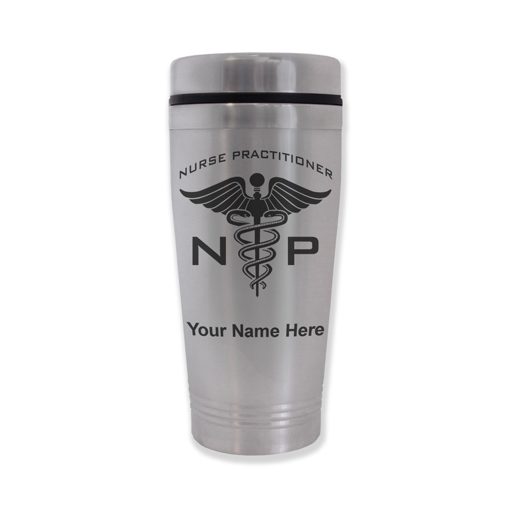 Commuter Travel Mug, NP Nurse Practitioner, Personalized Engraving Included
