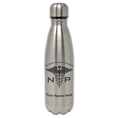 LaserGram Single Wall Water Bottle, NP Nurse Practitioner, Personalized Engraving Included