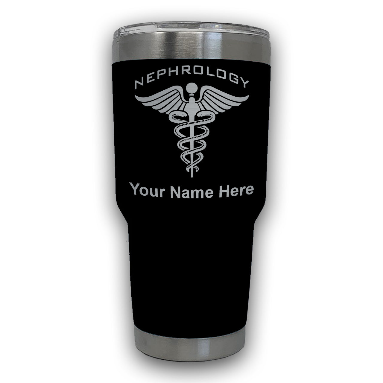 LaserGram 30oz Tumbler Mug, Nephrology, Personalized Engraving Included