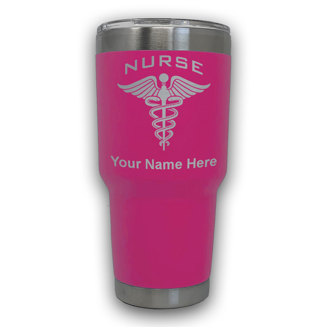 LaserGram 30oz Tumbler Mug, Nurse, Personalized Engraving Included