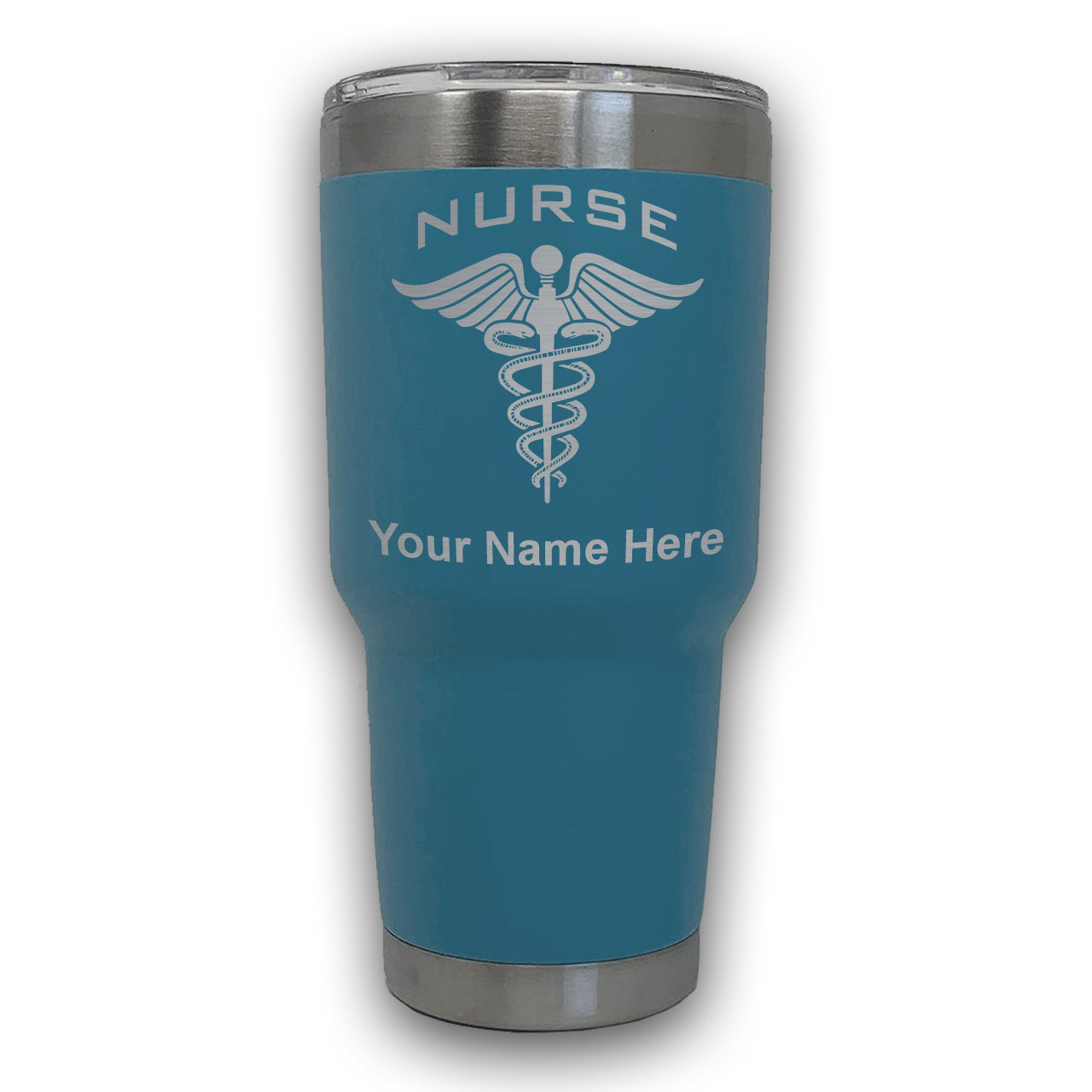LaserGram 30oz Tumbler Mug, Nurse, Personalized Engraving Included