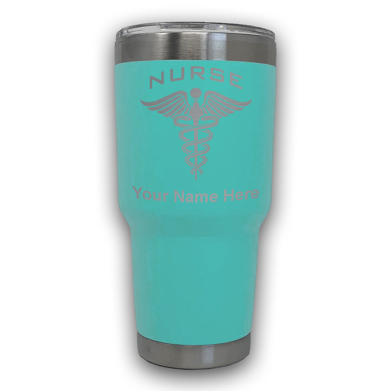 LaserGram 30oz Tumbler Mug, Nurse, Personalized Engraving Included