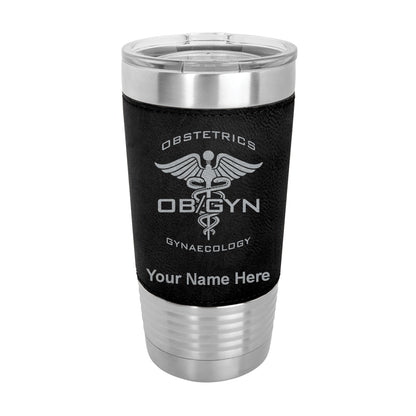 20oz Faux Leather Tumbler Mug, OBGYN Obstetrics and Gynaecology, Personalized Engraving Included - LaserGram Custom Engraved Gifts