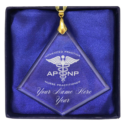 LaserGram Christmas Ornament, APNP Advanced Practice Nurse Practitioner, Personalized Engraving Included (Diamond Shape)
