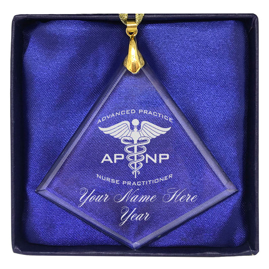 LaserGram Christmas Ornament, APNP Advanced Practice Nurse Practitioner, Personalized Engraving Included (Diamond Shape)