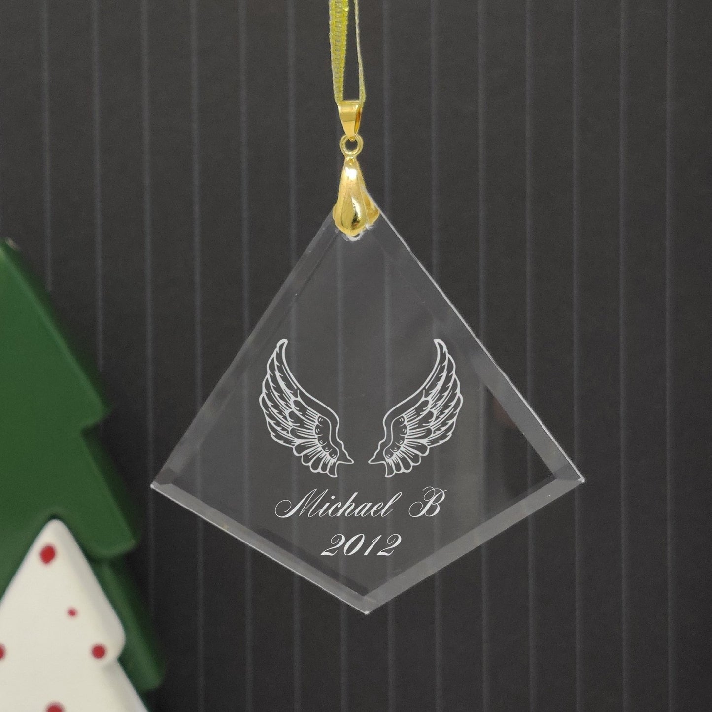 LaserGram Christmas Ornament, World's Greatest Girlfriend, Personalized Engraving Included (Diamond Shape)