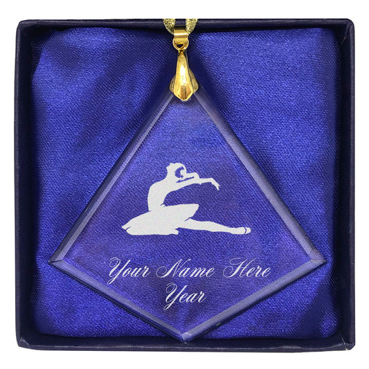 LaserGram Christmas Ornament, Dancer, Personalized Engraving Included (Diamond Shape)