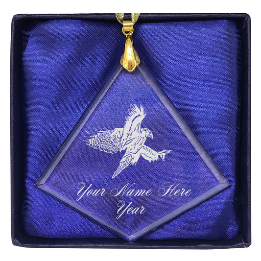 LaserGram Christmas Ornament, Hawk, Personalized Engraving Included (Diamond Shape)