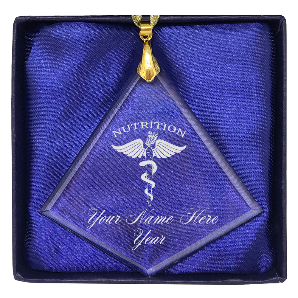 LaserGram Christmas Ornament, Nutritionist, Personalized Engraving Included (Diamond Shape)