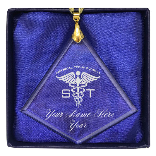 LaserGram Christmas Ornament, ST Surgical Technologist, Personalized Engraving Included (Diamond Shape)
