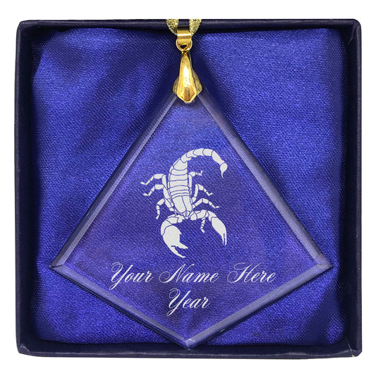 LaserGram Christmas Ornament, Scorpion, Personalized Engraving Included (Diamond Shape)