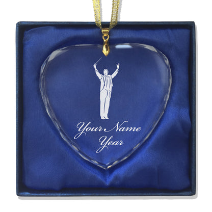 LaserGram Christmas Ornament, Band Director, Personalized Engraving Included (Heart Shape)