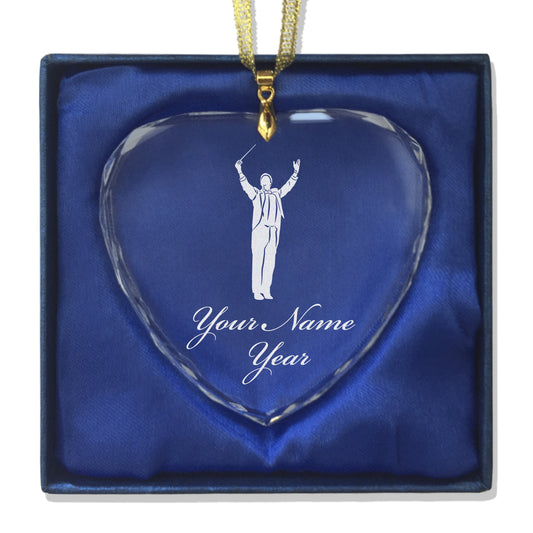 LaserGram Christmas Ornament, Band Director, Personalized Engraving Included (Heart Shape)