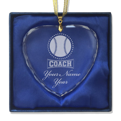 LaserGram Christmas Ornament, Baseball Coach, Personalized Engraving Included (Heart Shape)