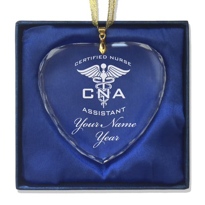 LaserGram Christmas Ornament, CNA Certified Nurse Assistant, Personalized Engraving Included (Heart Shape)
