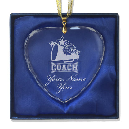 LaserGram Christmas Ornament, Cheerleading Coach, Personalized Engraving Included (Heart Shape)