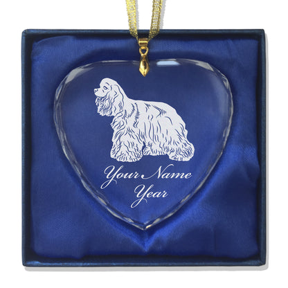 LaserGram Christmas Ornament, Cocker Spaniel Dog, Personalized Engraving Included (Heart Shape)