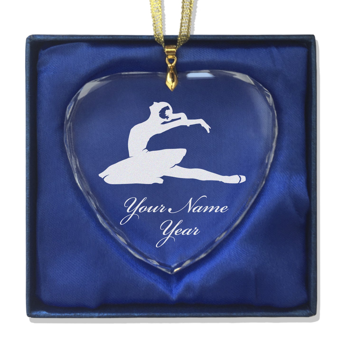LaserGram Christmas Ornament, Dancer, Personalized Engraving Included (Heart Shape)