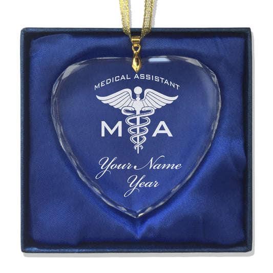 LaserGram Christmas Ornament, MA Medical Assistant, Personalized Engraving Included (Heart Shape)