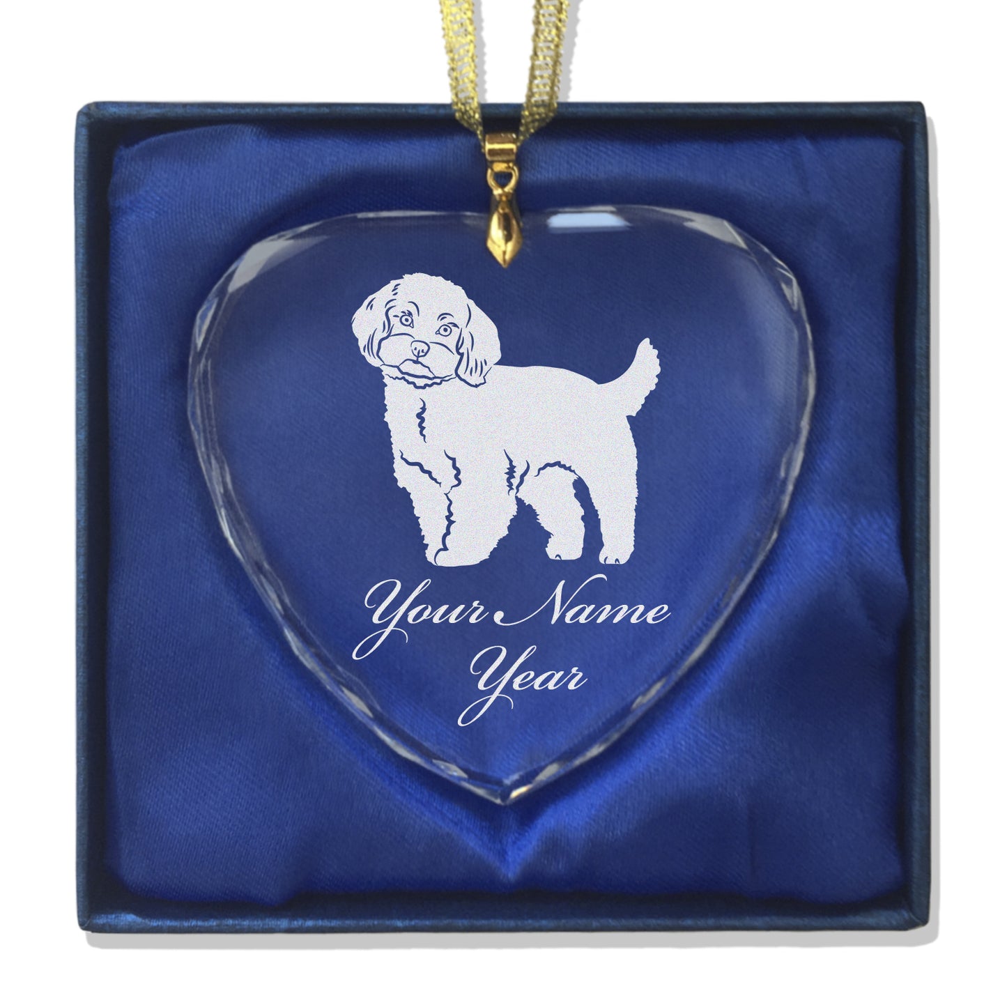 LaserGram Christmas Ornament, Maltese Dog, Personalized Engraving Included (Heart Shape)
