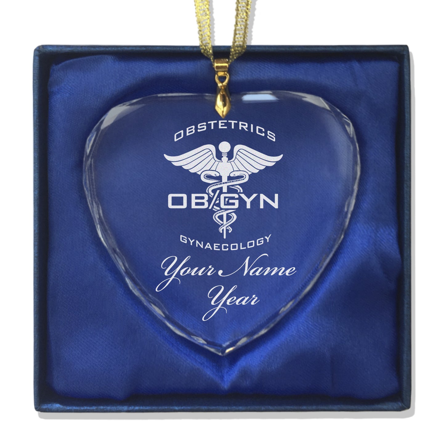 LaserGram Christmas Ornament, OBGYN Obstetrics and Gynaecology, Personalized Engraving Included (Heart Shape)