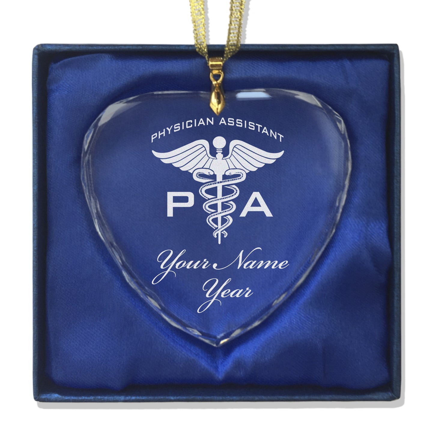 LaserGram Christmas Ornament, PA Physician Assistant, Personalized Engraving Included (Heart Shape)