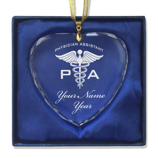 LaserGram Christmas Ornament, PA Physician Assistant, Personalized Engraving Included (Heart Shape)