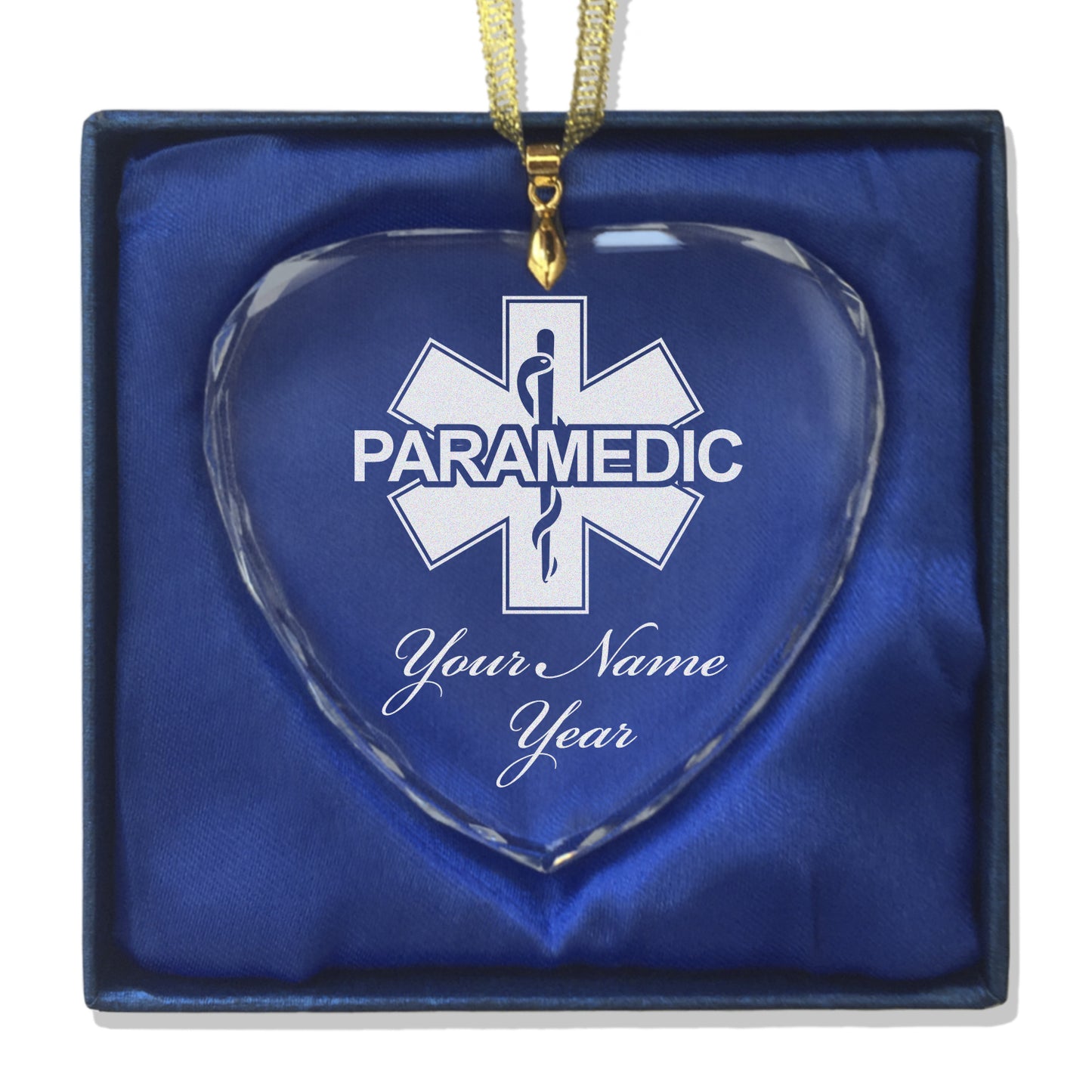 LaserGram Christmas Ornament, Paramedic, Personalized Engraving Included (Heart Shape)
