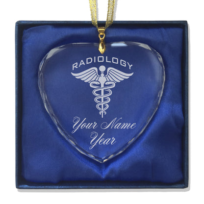 LaserGram Christmas Ornament, Radiology, Personalized Engraving Included (Heart Shape)
