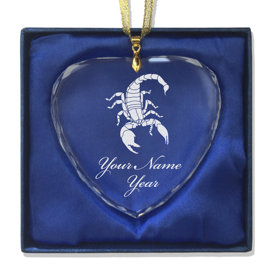 LaserGram Christmas Ornament, Scorpion, Personalized Engraving Included (Heart Shape)