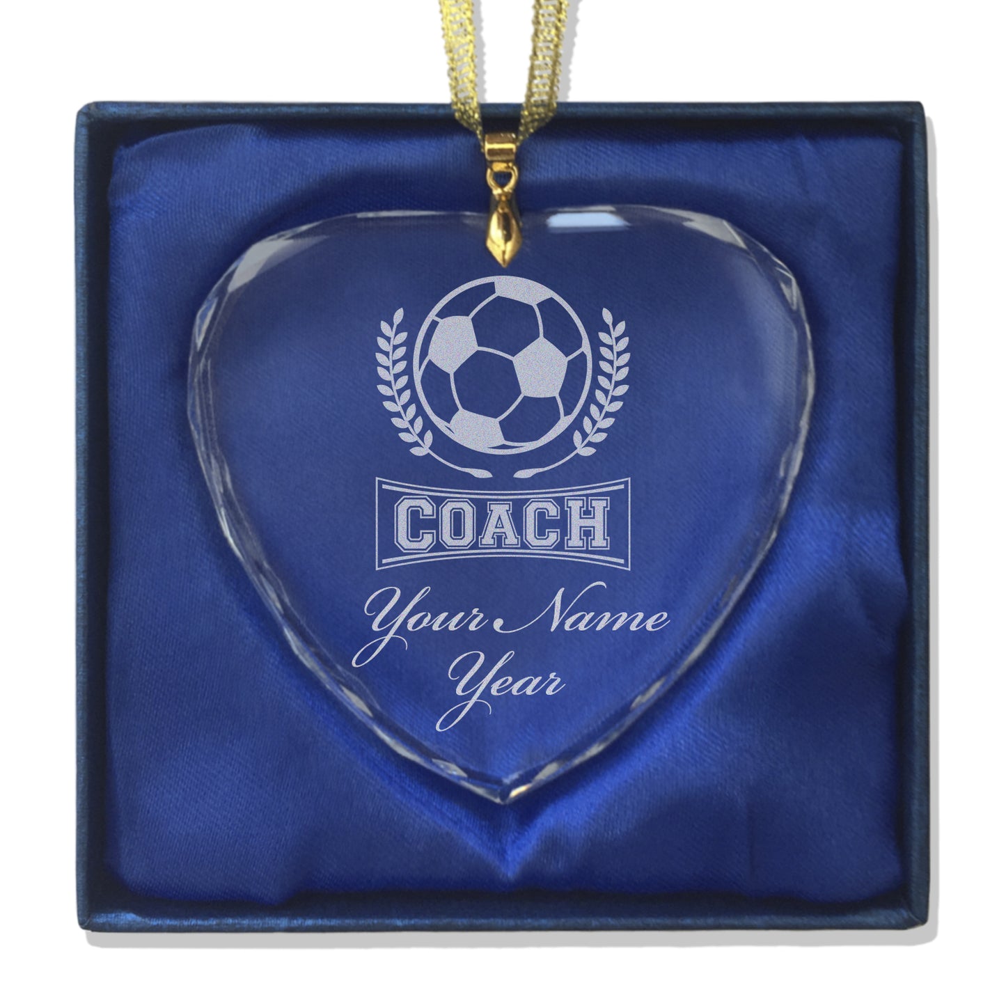 LaserGram Christmas Ornament, Soccer Coach, Personalized Engraving Included (Heart Shape)